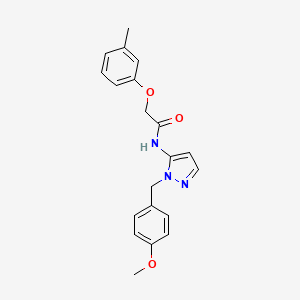 molecular formula C20H21N3O3 B11312666 N-[1-(4-methoxybenzyl)-1H-pyrazol-5-yl]-2-(3-methylphenoxy)acetamide 