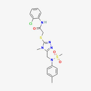 molecular formula C20H22ClN5O3S2 B11312672 N-(2-chlorophenyl)-2-[(4-methyl-5-{[(4-methylphenyl)(methylsulfonyl)amino]methyl}-4H-1,2,4-triazol-3-yl)sulfanyl]acetamide 