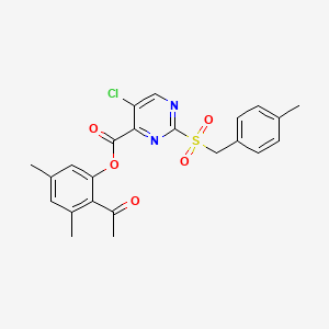 2-Acetyl-3,5-dimethylphenyl 5-chloro-2-[(4-methylbenzyl)sulfonyl]pyrimidine-4-carboxylate