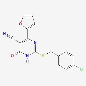 2-{[(4-Chlorophenyl)methyl]sulfanyl}-4-(furan-2-YL)-6-oxo-1,6-dihydropyrimidine-5-carbonitrile