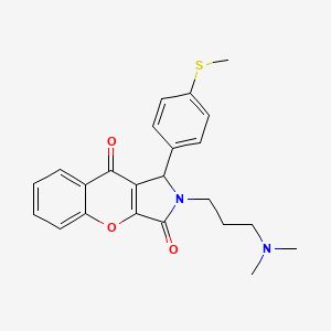 molecular formula C23H24N2O3S B11312710 2-[3-(Dimethylamino)propyl]-1-[4-(methylsulfanyl)phenyl]-1,2-dihydrochromeno[2,3-c]pyrrole-3,9-dione 