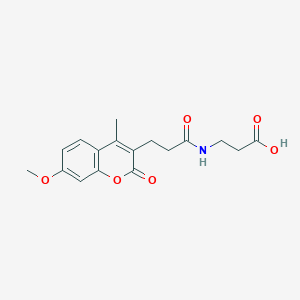 molecular formula C17H19NO6 B11312719 N-[3-(7-methoxy-4-methyl-2-oxo-2H-chromen-3-yl)propanoyl]-beta-alanine 