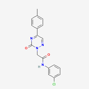 molecular formula C18H15ClN4O2 B11312726 N-(3-chlorophenyl)-2-[5-(4-methylphenyl)-3-oxo-1,2,4-triazin-2(3H)-yl]acetamide 