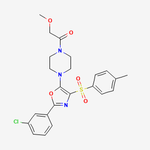 molecular formula C23H24ClN3O5S B11312744 1-(4-{2-(3-Chlorophenyl)-4-[(4-methylphenyl)sulfonyl]-1,3-oxazol-5-yl}piperazin-1-yl)-2-methoxyethanone 