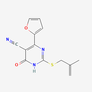 4-(Furan-2-YL)-2-[(2-methylprop-2-EN-1-YL)sulfanyl]-6-oxo-1,6-dihydropyrimidine-5-carbonitrile