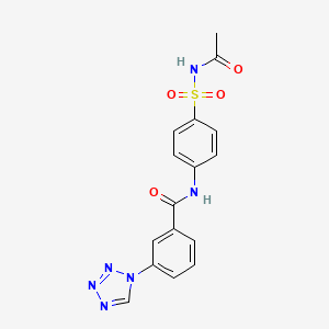 N-[4-(acetylsulfamoyl)phenyl]-3-(1H-tetrazol-1-yl)benzamide