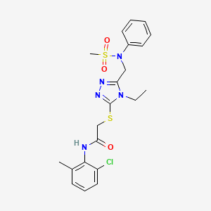 N-(2-chloro-6-methylphenyl)-2-[(4-ethyl-5-{[(methylsulfonyl)(phenyl)amino]methyl}-4H-1,2,4-triazol-3-yl)sulfanyl]acetamide