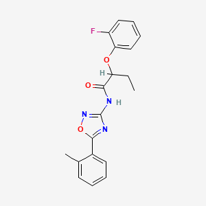 molecular formula C19H18FN3O3 B11312833 2-(2-fluorophenoxy)-N-[5-(2-methylphenyl)-1,2,4-oxadiazol-3-yl]butanamide 