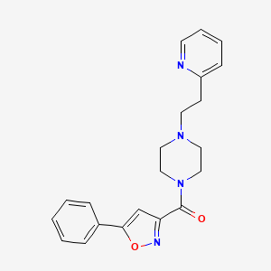 molecular formula C21H22N4O2 B11312843 (5-Phenyl-1,2-oxazol-3-yl){4-[2-(pyridin-2-yl)ethyl]piperazin-1-yl}methanone 