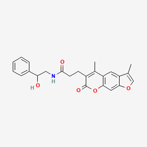 molecular formula C24H23NO5 B11312850 3-(3,5-dimethyl-7-oxo-7H-furo[3,2-g]chromen-6-yl)-N-(2-hydroxy-2-phenylethyl)propanamide 