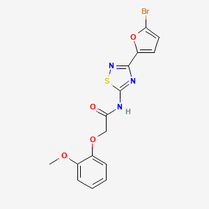 N-[3-(5-bromofuran-2-yl)-1,2,4-thiadiazol-5-yl]-2-(2-methoxyphenoxy)acetamide