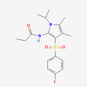 N-{3-[(4-fluorophenyl)sulfonyl]-4,5-dimethyl-1-(propan-2-yl)-1H-pyrrol-2-yl}propanamide