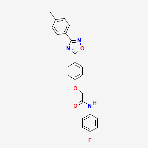 molecular formula C23H18FN3O3 B11312874 N-(4-fluorophenyl)-2-{4-[3-(4-methylphenyl)-1,2,4-oxadiazol-5-yl]phenoxy}acetamide 