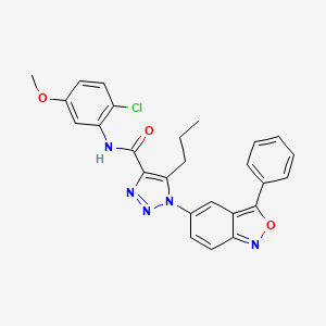 molecular formula C26H22ClN5O3 B11312884 N-(2-chloro-5-methoxyphenyl)-1-(3-phenyl-2,1-benzoxazol-5-yl)-5-propyl-1H-1,2,3-triazole-4-carboxamide 