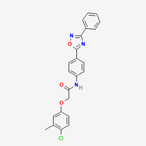 molecular formula C23H18ClN3O3 B11312889 2-(4-chloro-3-methylphenoxy)-N-[4-(3-phenyl-1,2,4-oxadiazol-5-yl)phenyl]acetamide 