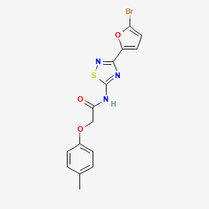 molecular formula C15H12BrN3O3S B11312903 N-[3-(5-bromofuran-2-yl)-1,2,4-thiadiazol-5-yl]-2-(4-methylphenoxy)acetamide 