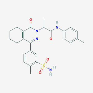 molecular formula C25H28N4O4S B11312905 N-(4-methylphenyl)-2-[4-(4-methyl-3-sulfamoylphenyl)-1-oxo-5,6,7,8-tetrahydrophthalazin-2(1H)-yl]propanamide 