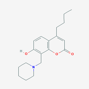 molecular formula C19H25NO3 B11312920 4-butyl-7-hydroxy-8-(piperidin-1-ylmethyl)-2H-chromen-2-one 