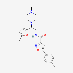 molecular formula C23H28N4O3 B11312924 N-[2-(5-methylfuran-2-yl)-2-(4-methylpiperazin-1-yl)ethyl]-5-(4-methylphenyl)-1,2-oxazole-3-carboxamide 