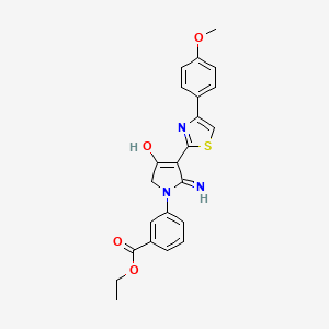 ethyl 3-{5-amino-4-[4-(4-methoxyphenyl)-1,3-thiazol-2-yl]-3-oxo-2,3-dihydro-1H-pyrrol-1-yl}benzoate