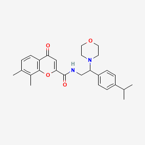 7,8-Dimethyl-N-[2-(morpholin-4-YL)-2-[4-(propan-2-YL)phenyl]ethyl]-4-oxo-4H-chromene-2-carboxamide