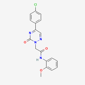 molecular formula C18H15ClN4O3 B11312953 2-[5-(4-chlorophenyl)-3-oxo-1,2,4-triazin-2(3H)-yl]-N-(2-methoxyphenyl)acetamide 