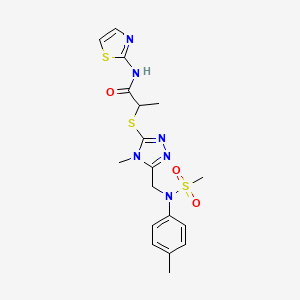 2-[(4-methyl-5-{[(4-methylphenyl)(methylsulfonyl)amino]methyl}-4H-1,2,4-triazol-3-yl)sulfanyl]-N-(1,3-thiazol-2-yl)propanamide