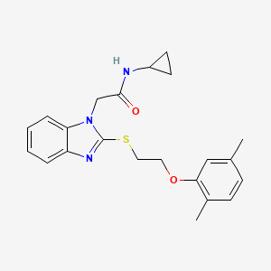 N-cyclopropyl-2-(2-{[2-(2,5-dimethylphenoxy)ethyl]sulfanyl}-1H-benzimidazol-1-yl)acetamide