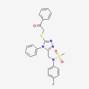 N-(4-fluorophenyl)-N-({5-[(2-oxo-2-phenylethyl)sulfanyl]-4-phenyl-4H-1,2,4-triazol-3-yl}methyl)methanesulfonamide