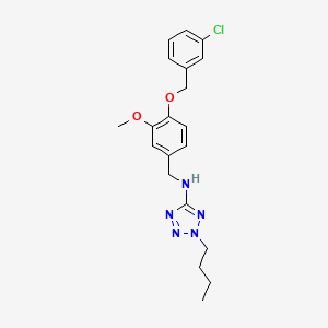 2-butyl-N-{4-[(3-chlorobenzyl)oxy]-3-methoxybenzyl}-2H-tetrazol-5-amine