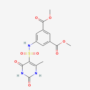 molecular formula C15H15N3O8S B11313029 Dimethyl 5-{[(2-hydroxy-4-methyl-6-oxo-1,6-dihydropyrimidin-5-yl)sulfonyl]amino}benzene-1,3-dicarboxylate 