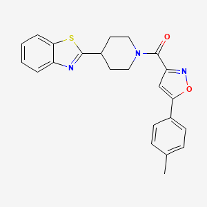 molecular formula C23H21N3O2S B11313056 [4-(1,3-Benzothiazol-2-yl)piperidin-1-yl][5-(4-methylphenyl)-1,2-oxazol-3-yl]methanone 