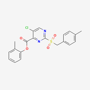 molecular formula C20H17ClN2O4S B11313062 2-Methylphenyl 5-chloro-2-[(4-methylbenzyl)sulfonyl]pyrimidine-4-carboxylate 