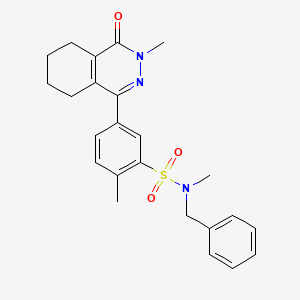 N-benzyl-N,2-dimethyl-5-(3-methyl-4-oxo-3,4,5,6,7,8-hexahydrophthalazin-1-yl)benzenesulfonamide