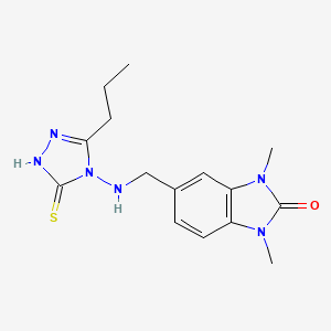 1,3-dimethyl-5-{[(3-propyl-5-sulfanyl-4H-1,2,4-triazol-4-yl)amino]methyl}-1,3-dihydro-2H-benzimidazol-2-one