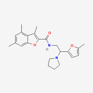 3,4,6-trimethyl-N-[2-(5-methylfuran-2-yl)-2-(pyrrolidin-1-yl)ethyl]-1-benzofuran-2-carboxamide