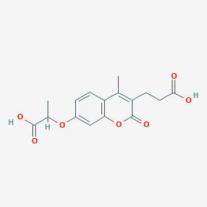 2-{[3-(2-carboxyethyl)-4-methyl-2-oxo-2H-chromen-7-yl]oxy}propanoic acid