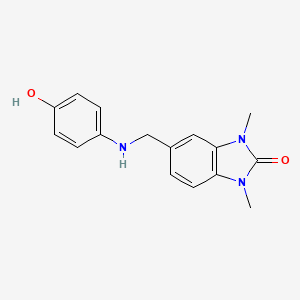 molecular formula C16H17N3O2 B11313141 5-{[(4-hydroxyphenyl)amino]methyl}-1,3-dimethyl-1,3-dihydro-2H-benzimidazol-2-one 