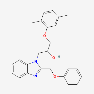 molecular formula C25H26N2O3 B11313171 1-(2,5-dimethylphenoxy)-3-[2-(phenoxymethyl)-1H-benzimidazol-1-yl]propan-2-ol 