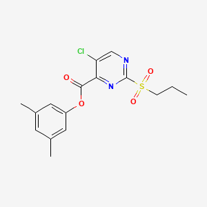 molecular formula C16H17ClN2O4S B11313175 3,5-Dimethylphenyl 5-chloro-2-(propylsulfonyl)pyrimidine-4-carboxylate 