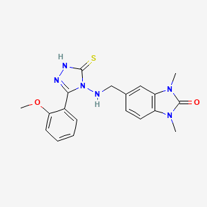 molecular formula C19H20N6O2S B11313186 5-({[3-(2-methoxyphenyl)-5-sulfanyl-4H-1,2,4-triazol-4-yl]amino}methyl)-1,3-dimethyl-1,3-dihydro-2H-benzimidazol-2-one 