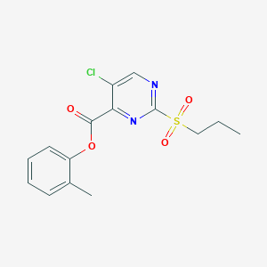 molecular formula C15H15ClN2O4S B11313203 2-Methylphenyl 5-chloro-2-(propylsulfonyl)pyrimidine-4-carboxylate 