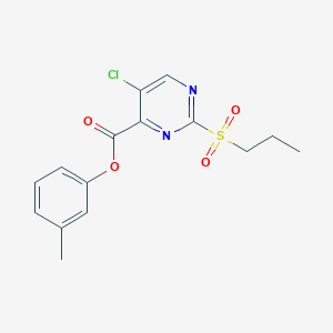 3-Methylphenyl 5-chloro-2-(propylsulfonyl)pyrimidine-4-carboxylate