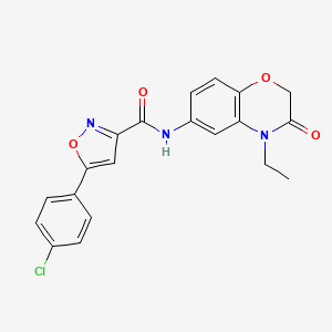 molecular formula C20H16ClN3O4 B11313226 5-(4-chlorophenyl)-N-(4-ethyl-3-oxo-3,4-dihydro-2H-1,4-benzoxazin-6-yl)-1,2-oxazole-3-carboxamide 