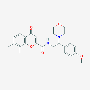 molecular formula C25H28N2O5 B11313237 N-[2-(4-methoxyphenyl)-2-(morpholin-4-yl)ethyl]-7,8-dimethyl-4-oxo-4H-chromene-2-carboxamide 