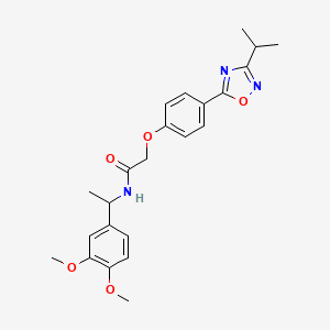 N-[1-(3,4-dimethoxyphenyl)ethyl]-2-{4-[3-(propan-2-yl)-1,2,4-oxadiazol-5-yl]phenoxy}acetamide