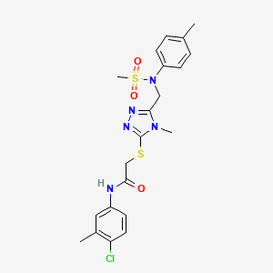 N-(4-chloro-3-methylphenyl)-2-[(4-methyl-5-{[(4-methylphenyl)(methylsulfonyl)amino]methyl}-4H-1,2,4-triazol-3-yl)sulfanyl]acetamide