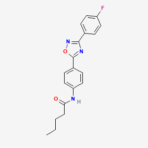 N-{4-[3-(4-fluorophenyl)-1,2,4-oxadiazol-5-yl]phenyl}pentanamide