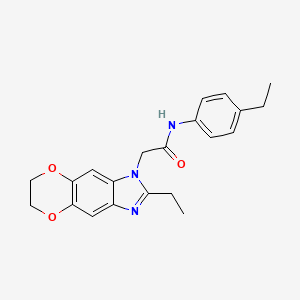 2-(2-ethyl-6,7-dihydro-1H-[1,4]dioxino[2,3-f]benzimidazol-1-yl)-N-(4-ethylphenyl)acetamide