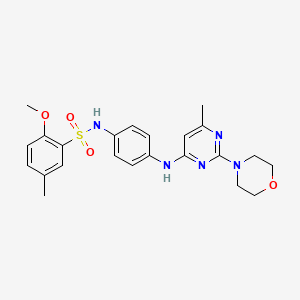 2-methoxy-5-methyl-N-(4-((6-methyl-2-morpholinopyrimidin-4-yl)amino)phenyl)benzenesulfonamide